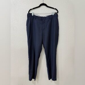 SUITSUPPLY Brescia Men Trousers 42R Navy Blue Pure Wool Pleated Classic Formal